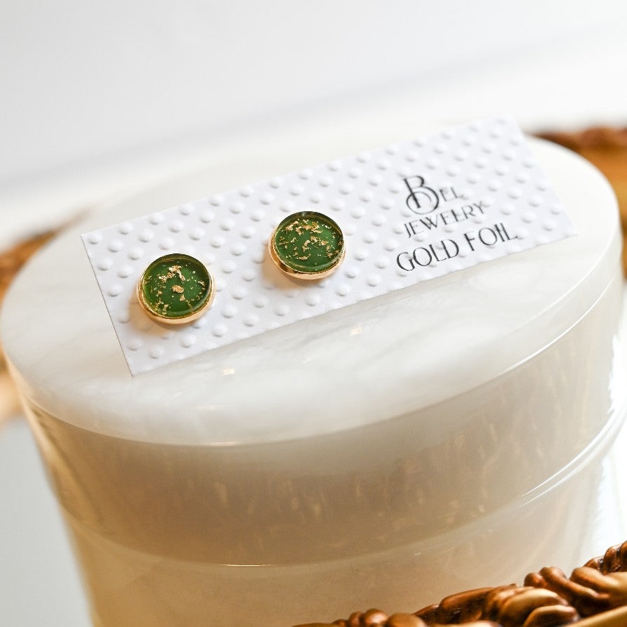 Gold Foil Stud Earrings