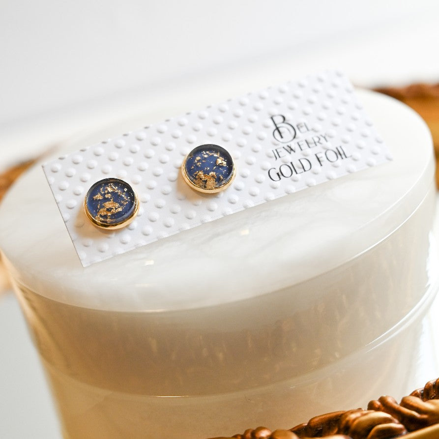 Gold Foil Stud Earrings