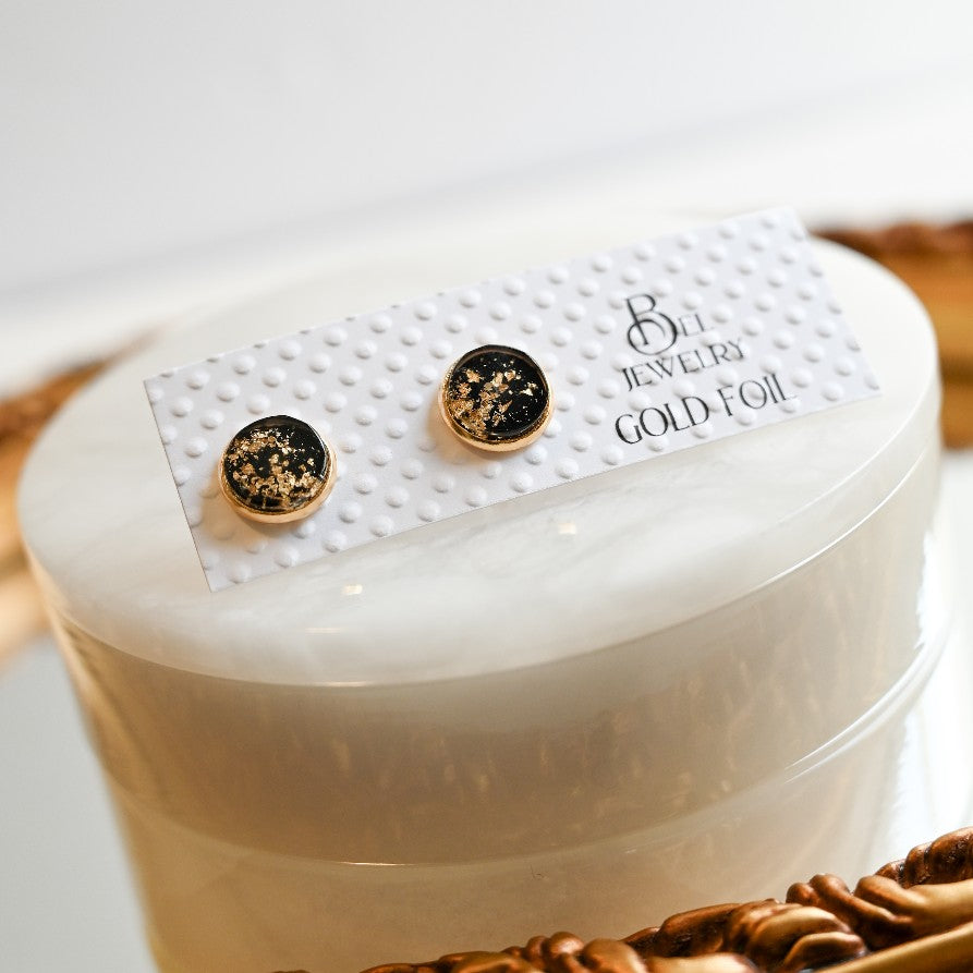 Gold Foil Stud Earrings
