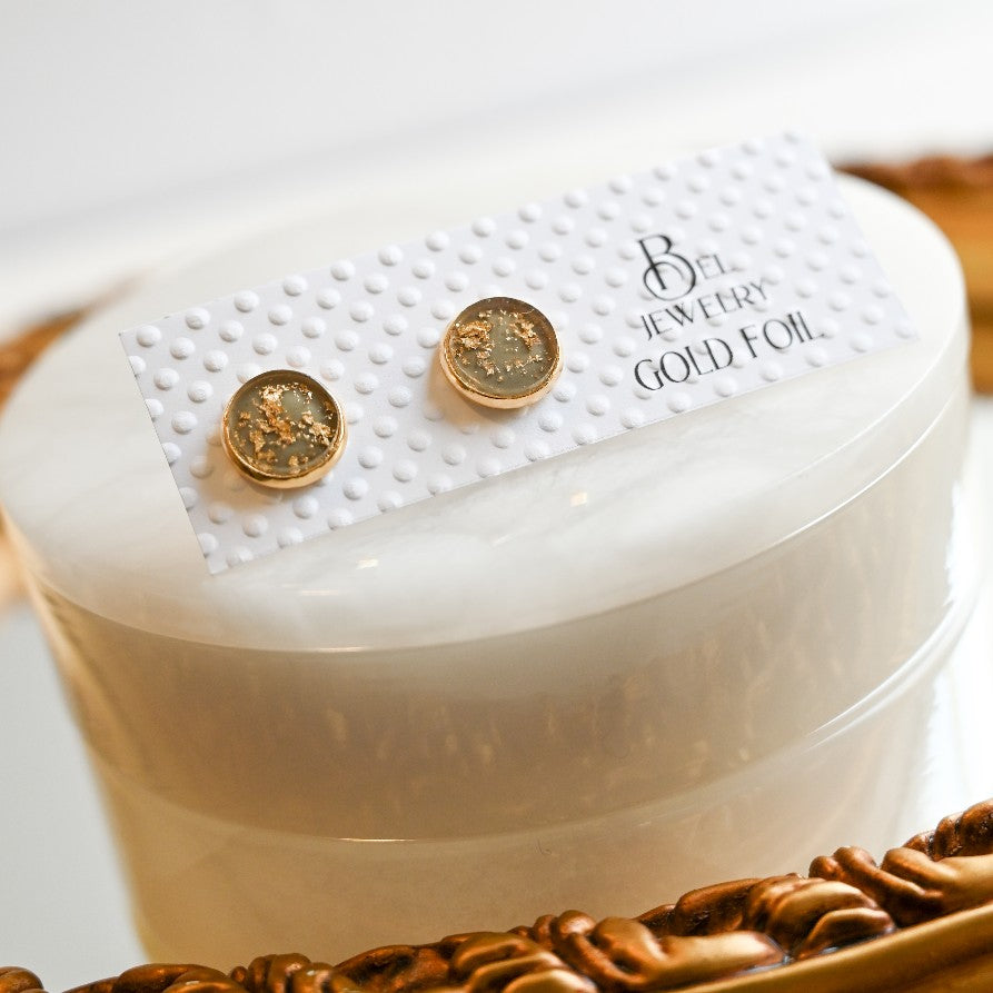 Gold Foil Stud Earrings