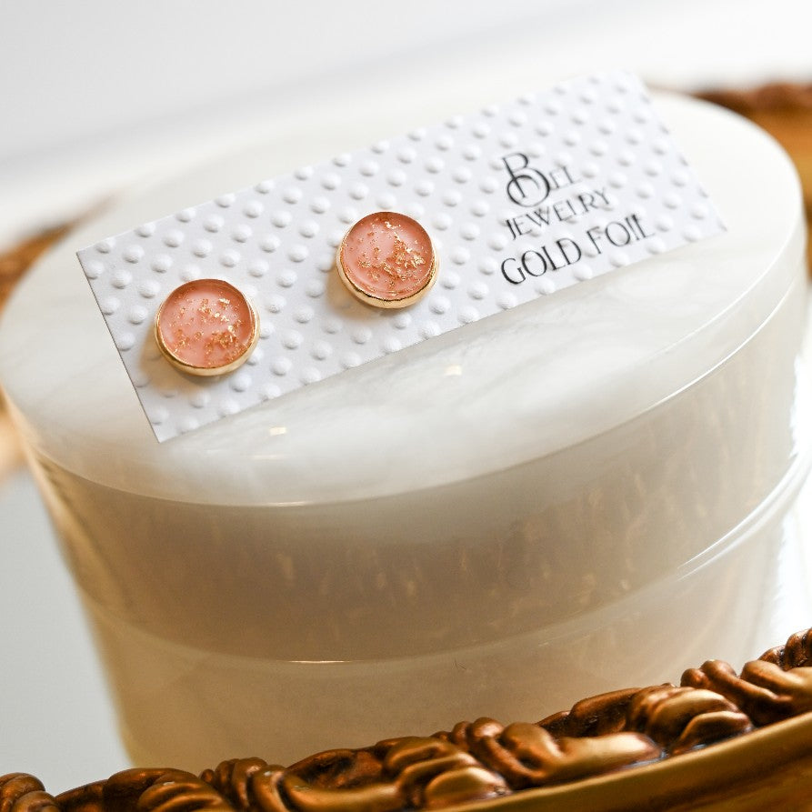 Gold Foil Stud Earrings