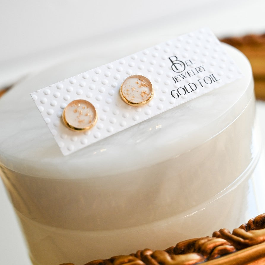 Gold Foil Stud Earrings