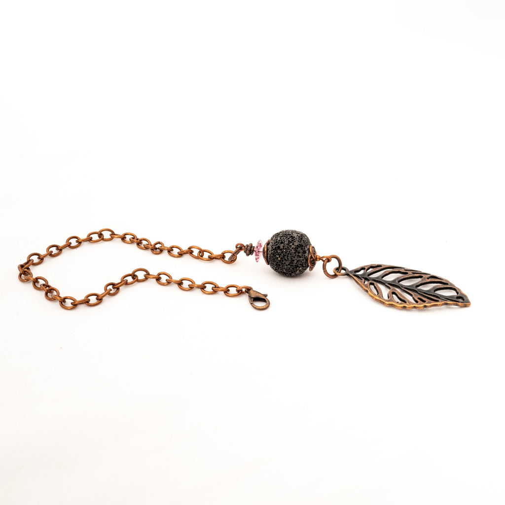 Black Lava with Swarovski Crystal Leaf Car Diffuser