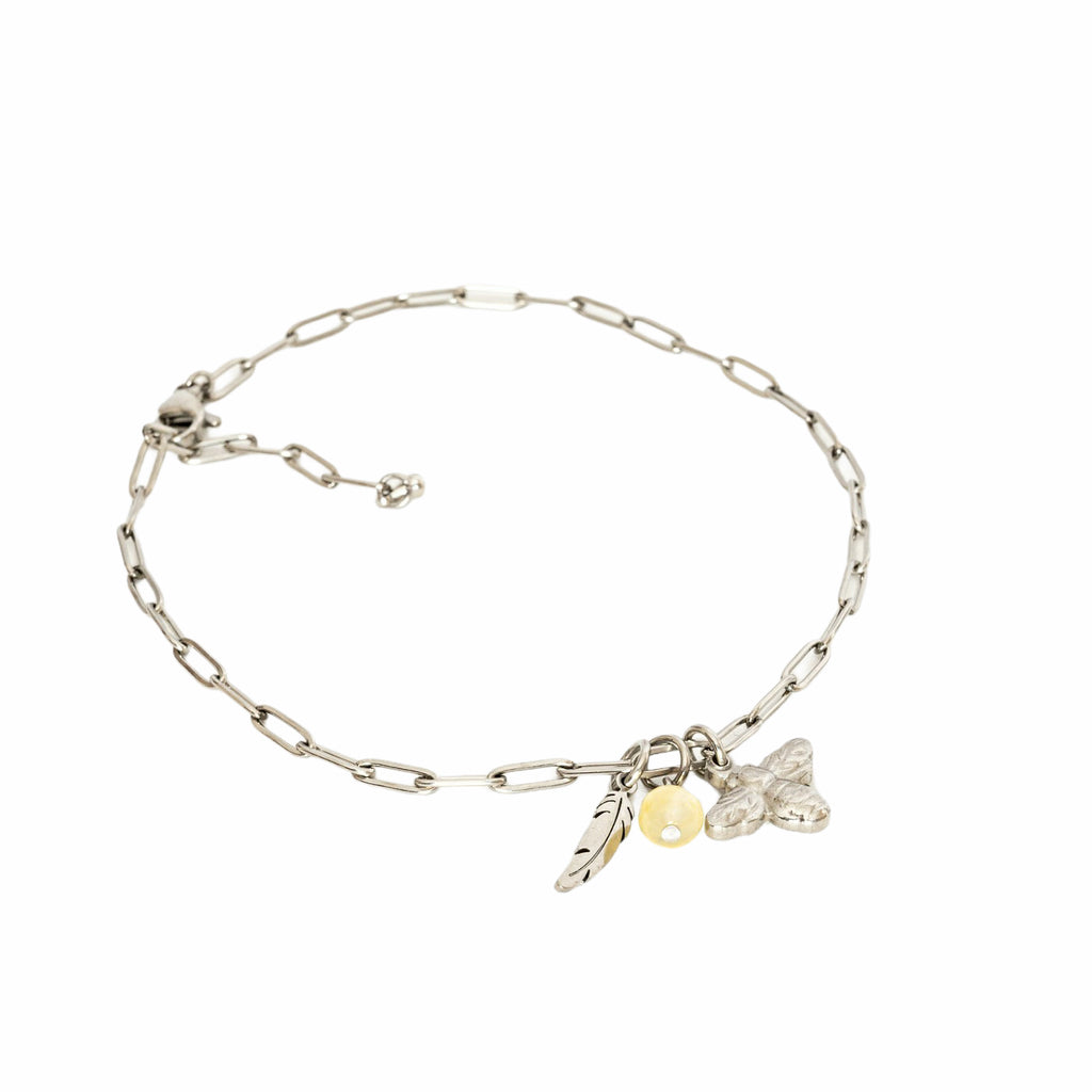 Summer Island Annika Anklet in Stainless Steel (Customisable)
