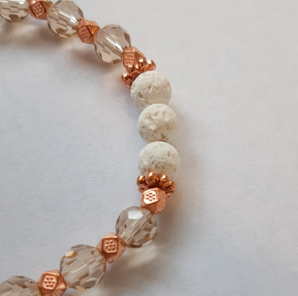 Beige Sparkle 6mm Diffuser Bracelet