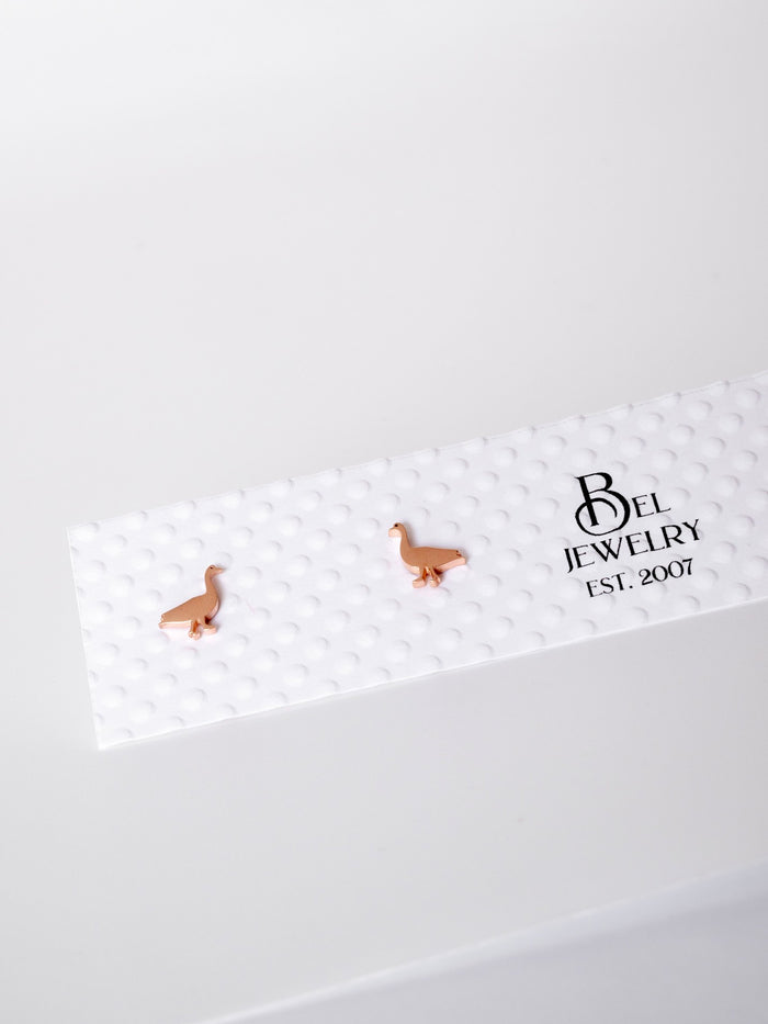 Geese Mini Stainless Steel Stud Earrings (Available in 3 Colors)