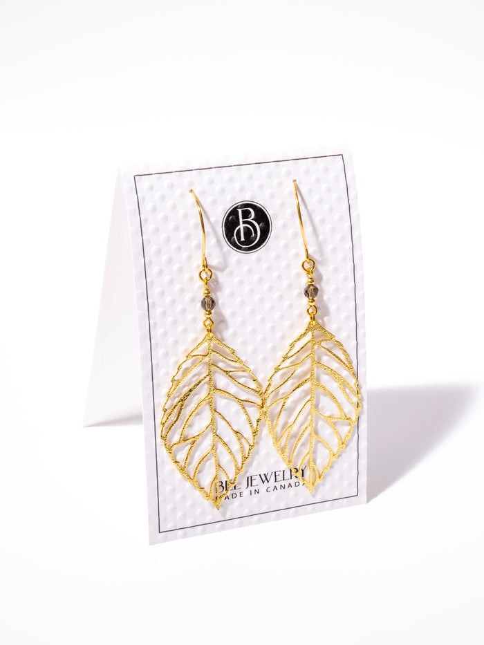Delicate Leaf Earrings (Gold-Plated)