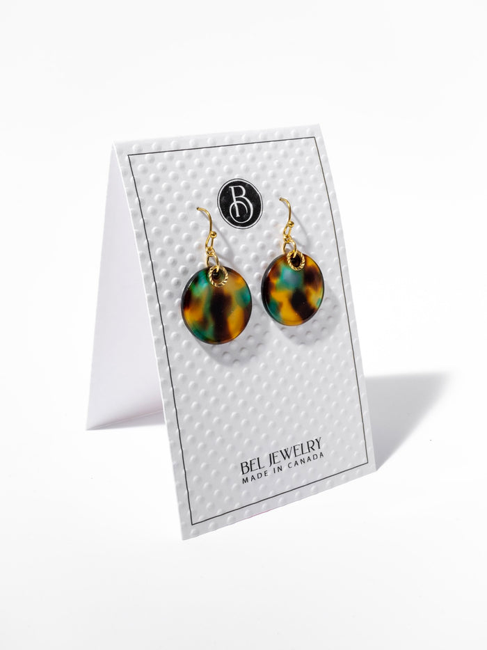 Gold-plated Multi-Colored Tiny Tortoise Earrings