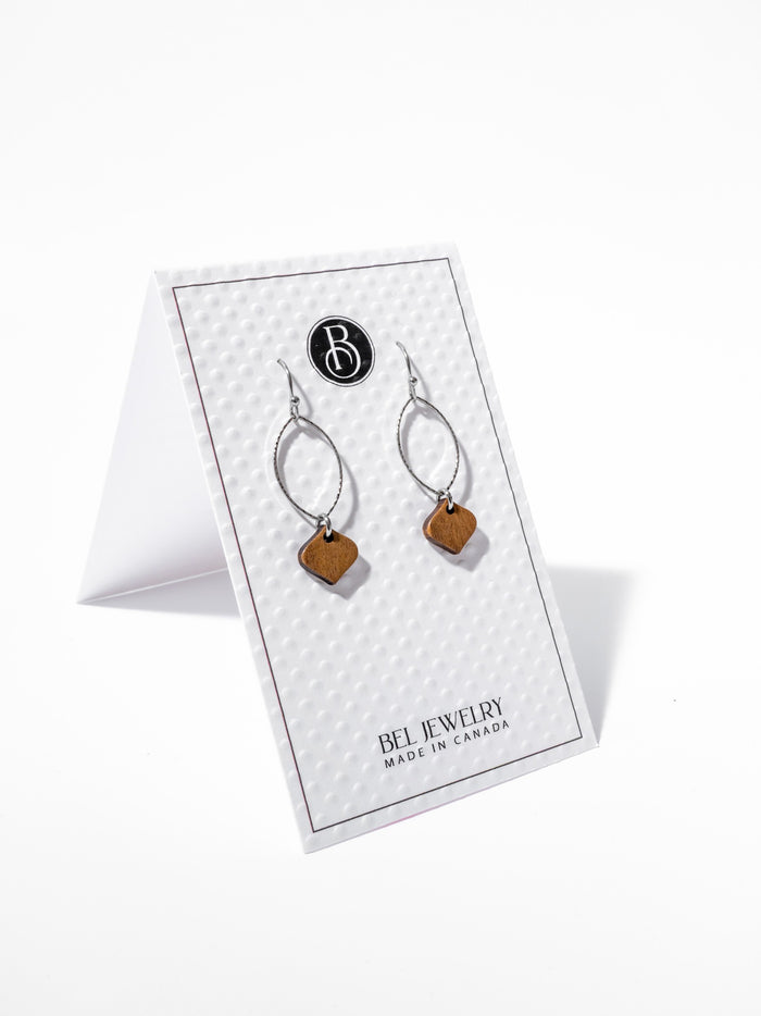 Forest Grove Walnut Earrings (Platinum-Plated)