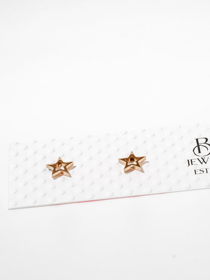 Star Outline Mini Stainless Steel Stud Earrings (Available in 3 Colors)