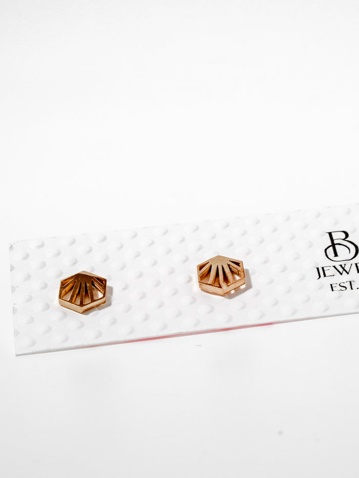 Origami Shell Mini Stainless Steel Stud Earrings (Available in 3 Colors)
