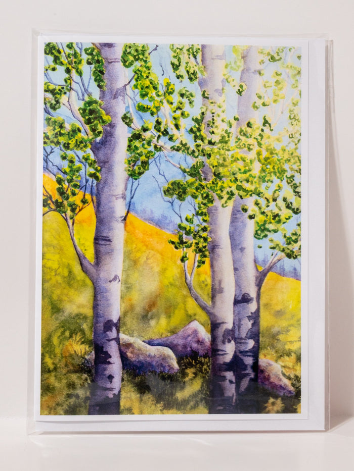 "Spring Poplars" Greeting Card
