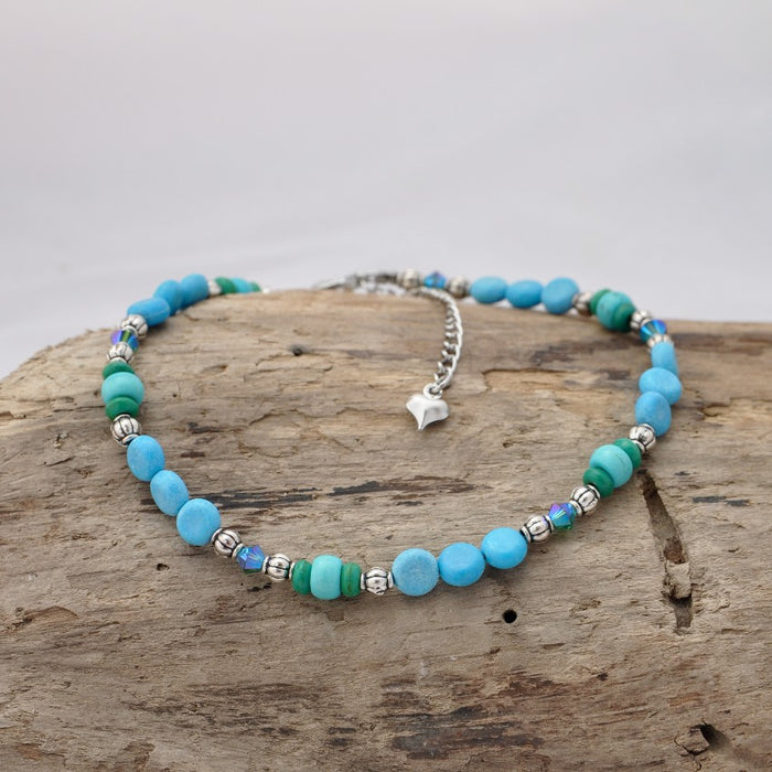 Maddie Anklet (with Magnesite and Swarovski Crystal)