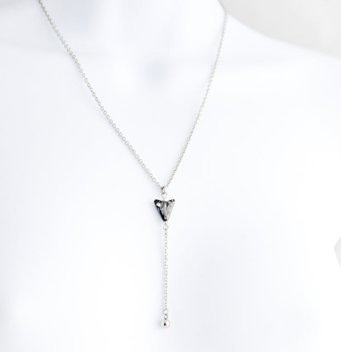 Tanya Layering "Y" Necklace with Swarovski Crystal Arrowhead