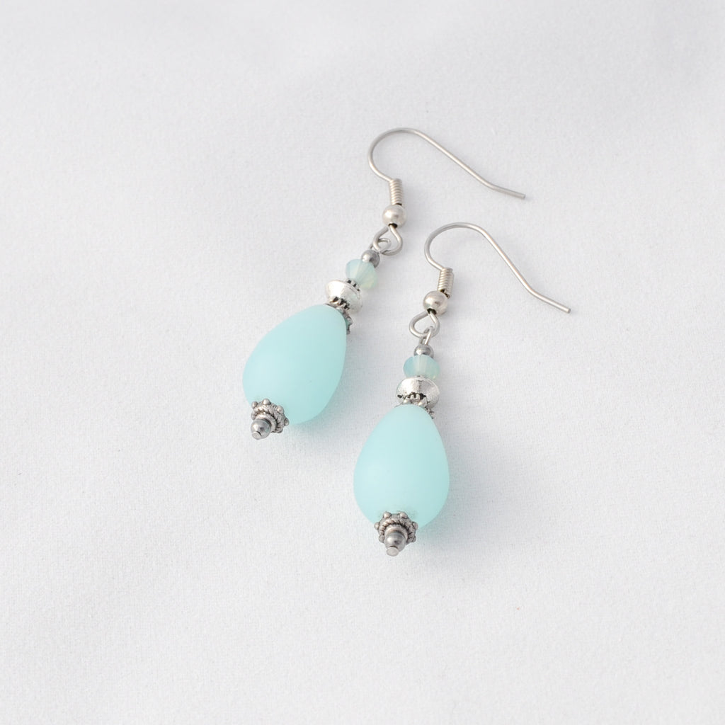 Sea glass drop earrings hotsell