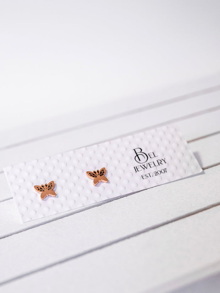 Butterfly Mini Stainless Steel Stud Earrings (Available in 3 Colors)
